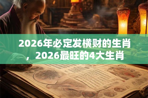 2026年必定发横财的生肖，2026最旺的4大生肖