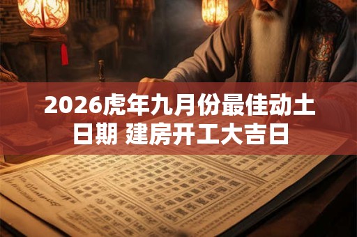 2026虎年九月份最佳动土日期 建房开工大吉日 2026虎年九月份最佳动土日期 建房开工大吉日
