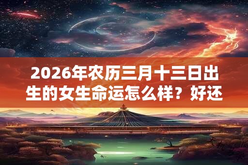 2026年农历三月十三日出生的女生命运怎么样？好还是不好？