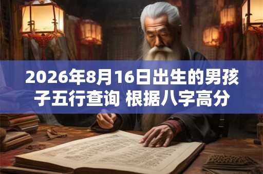 2026年8月16日出生的男孩子五行查询 根据八字高分起名