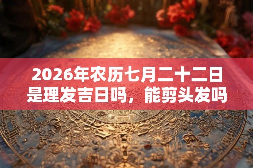 2026年农历七月二十二日是理发吉日吗，能剪头发吗？