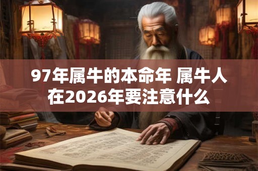 97年属牛的本命年 属牛人在2026年要注意什么