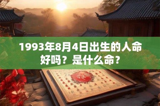 1993年8月4日出生的人命好吗？是什么命？