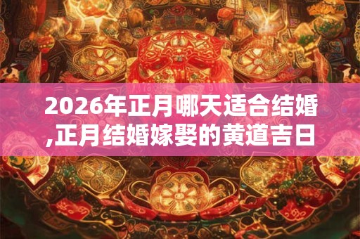2026年正月哪天适合结婚,正月结婚嫁娶的黄道吉日