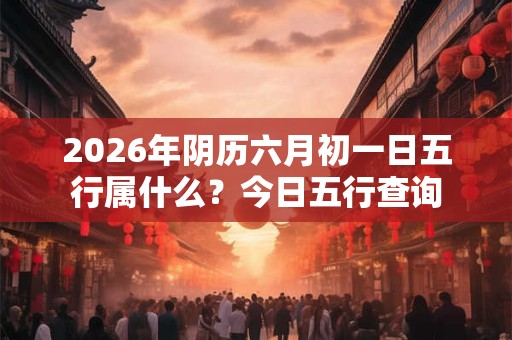2026年阴历六月初一日五行属什么？今日五行查询