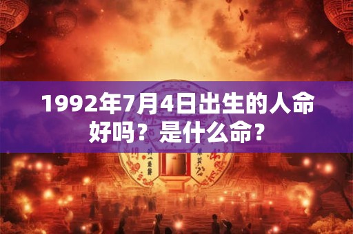 1992年7月4日出生的人命好吗？是什么命？