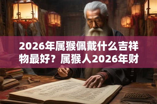 2026年属猴佩戴什么吉祥物最好？属猴人2026年财运如何？
