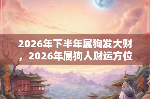 2026年下半年属狗发大财，2026年属狗人财运方位