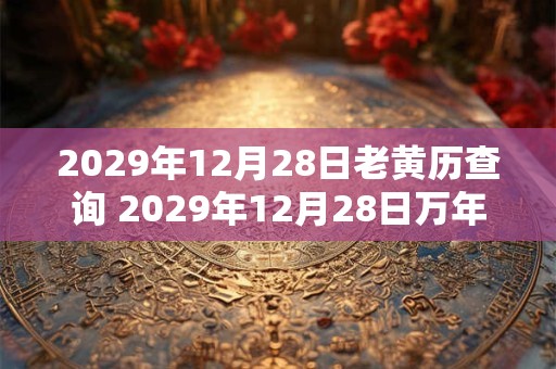 2029年12月28日老黄历查询 2029年12月28日万年历黄道吉日