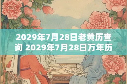 2029年7月28日老黄历查询 2029年7月28日万年历黄道吉日 2029年7月28日老黄历查询 2029年7月28日万年历黄道吉日