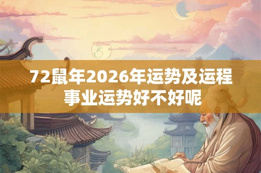 72鼠年2026年运势及运程 事业运势好不好呢 72鼠年2026年运势及运程 事业运势好不好呢