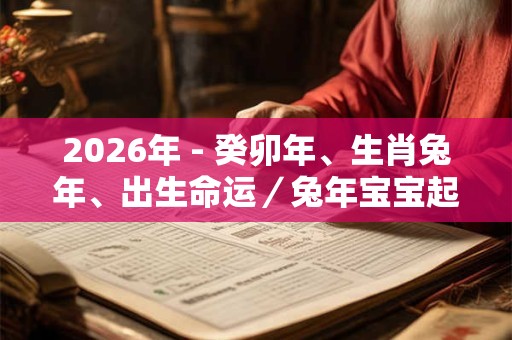 2026年 - 癸卯年、生肖兔年、出生命运／兔年宝宝起名