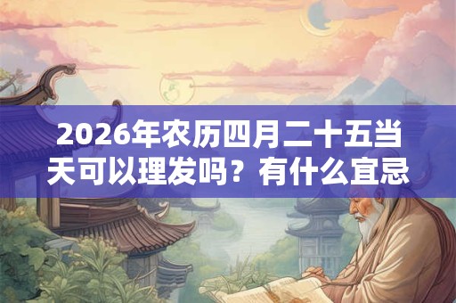 2026年农历四月二十五当天可以理发吗?有什么宜忌? 2026年农历四月二十五当天可以理发吗?有什么宜忌?