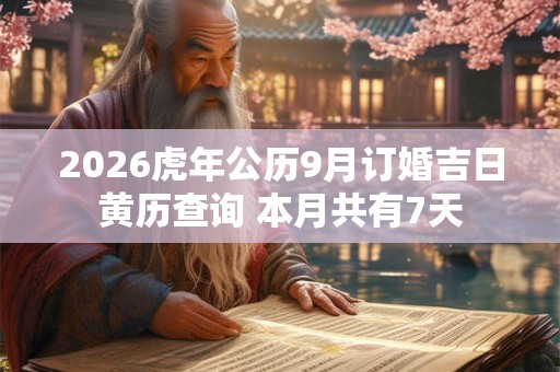 2026虎年公历9月订婚吉日黄历查询 本月共有7天