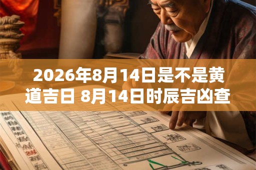2026年8月14日是不是黄道吉日 8月14日时辰吉凶查询