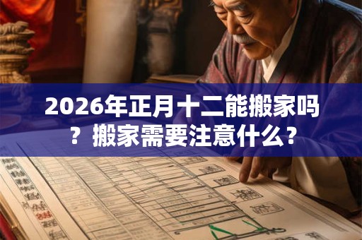 2026年正月十二能搬家吗？搬家需要注意什么？
