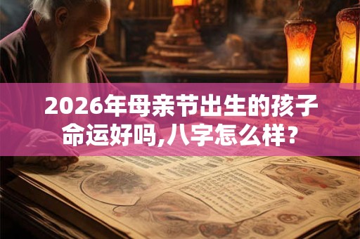 2026年母亲节出生的孩子命运好吗,八字怎么样？