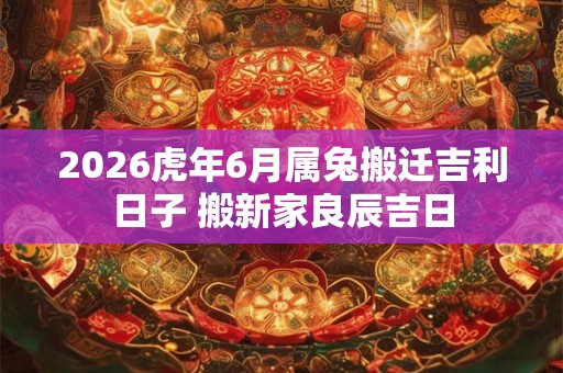 2026虎年6月属兔搬迁吉利日子 搬新家良辰吉日