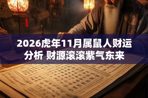 2026虎年11月属鼠人财运分析 财源滚滚紫气东来 2026虎年11月属鼠人财运分析 财源滚滚紫气东来