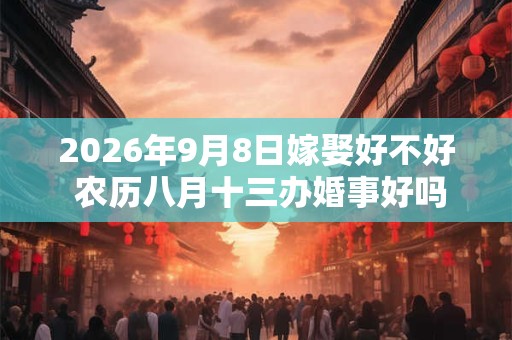 2026年9月8日嫁娶好不好 农历八月十三办婚事好吗