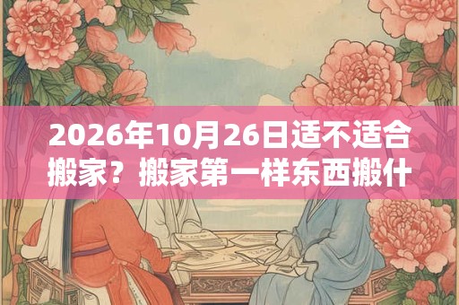 2026年10月26日适不适合搬家?搬家第一样东西搬什么最好? 2026年10月26日适不适合搬家?搬家第一样东西搬什么最好?