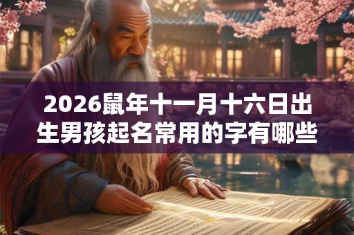 2026鼠年十一月十六日出生男孩起名常用的字有哪些？