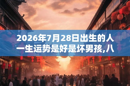 2026年7月28日出生的人一生运势是好是坏男孩,八字批解