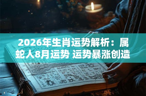 2026年生肖运势解析：属蛇人8月运势 运势暴涨创造财富