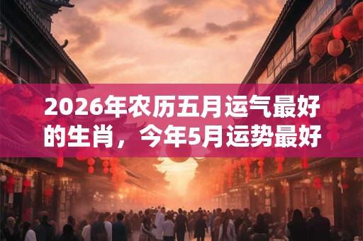 2026年农历五月运气最好的生肖，今年5月运势最好的生肖