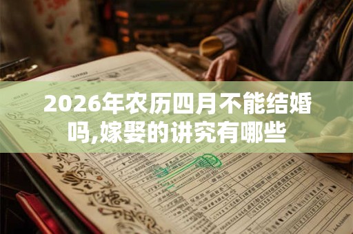 2026年农历四月不能结婚吗,嫁娶的讲究有哪些 2026年农历四月不能结婚吗,嫁娶的讲究有哪些