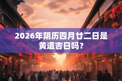 2026年阴历四月廿二日是黄道吉日吗？