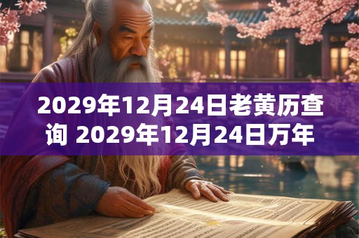 2029年12月24日老黄历查询 2029年12月24日万年历黄道吉日