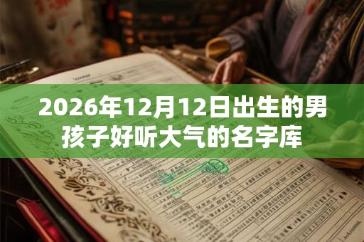 2026年12月12日出生的男孩子好听大气的名字库