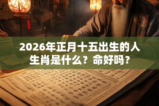 2026年正月十五出生的人生肖是什么？命好吗？