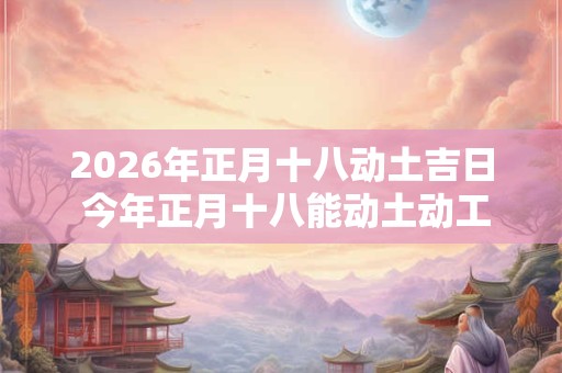 2026年正月十八动土吉日 今年正月十八能动土动工吗