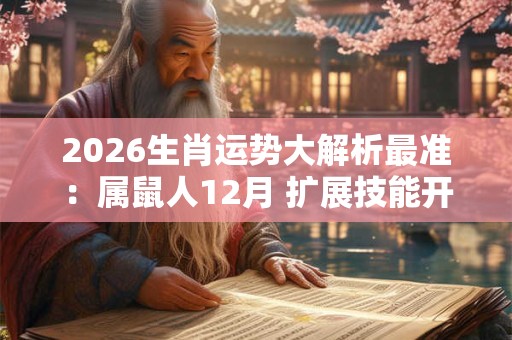 2026生肖运势大解析最准：属鼠人12月 扩展技能开发智慧