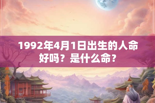 1992年4月1日出生的人命好吗？是什么命？