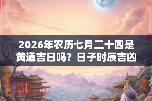 2026年农历七月二十四是黄道吉日吗？日子时辰吉凶？