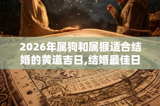 2026年属狗和属猴适合结婚的黄道吉日,结婚最佳日期