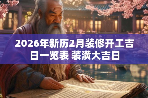 2026年新历2月装修开工吉日一览表 装潢大吉日