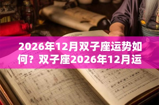 2026年12月双子座运势如何？双子座2026年12月运势详解
