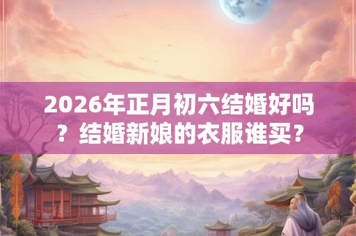 2026年正月初六结婚好吗？结婚新娘的衣服谁买？