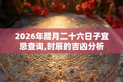 2026年腊月二十六日子宜忌查询,时辰的吉凶分析