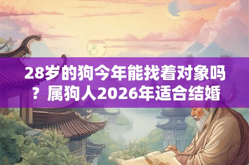 28岁的狗今年能找着对象吗？属狗人2026年适合结婚吗？