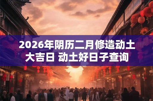 2026年阴历二月修造动土大吉日 动土好日子查询