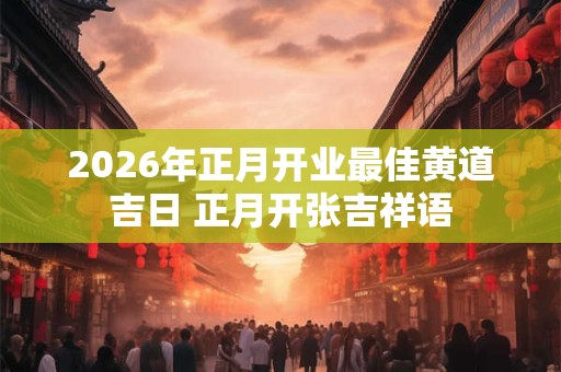 2026年正月开业最佳黄道吉日 正月开张吉祥语