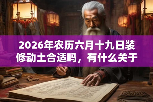 2026年农历六月十九日装修动土合适吗，有什么关于六月的诗句？