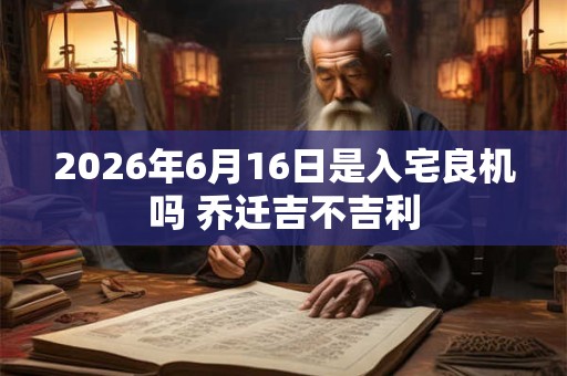 2026年6月16日是入宅良机吗 乔迁吉不吉利 2026年6月16日是入宅良机吗 乔迁吉不吉利