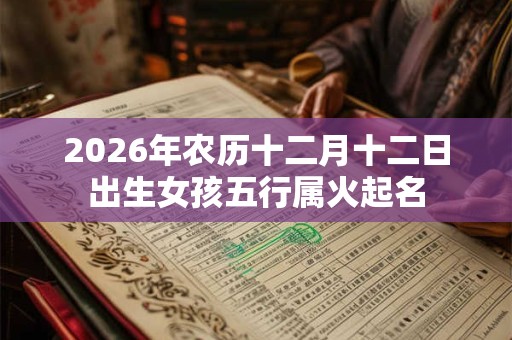 2026年农历十二月十二日出生女孩五行属火起名