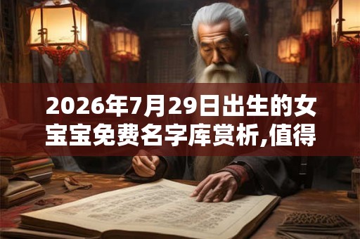 2026年7月29日出生的女宝宝免费名字库赏析,值得参考 2026年7月29日出生的女宝宝免费名字库赏析,值得参考
